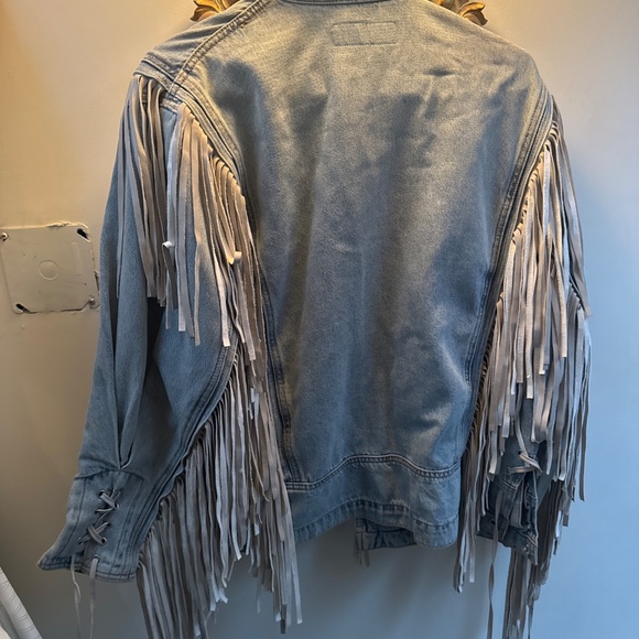 BlankNYC fringe denim jacket - Picture 2 of 2